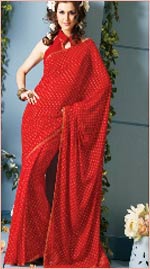 Buy Red Georgette Saree